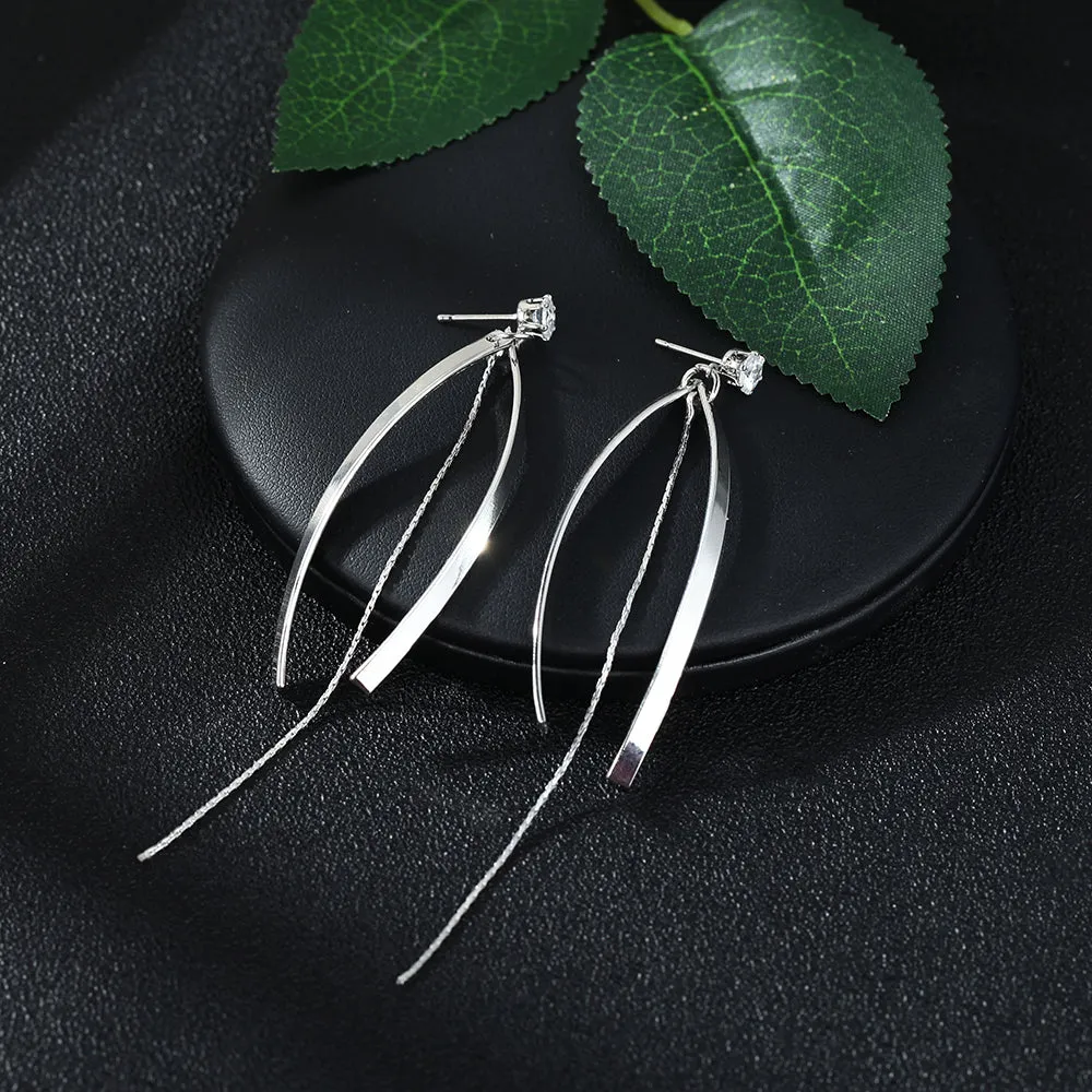 Trendy Female Temperament Net Red Tassel Earrings