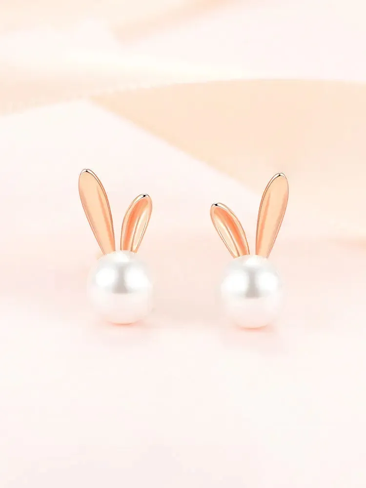 Trendy Rabbit Pearl Earrings