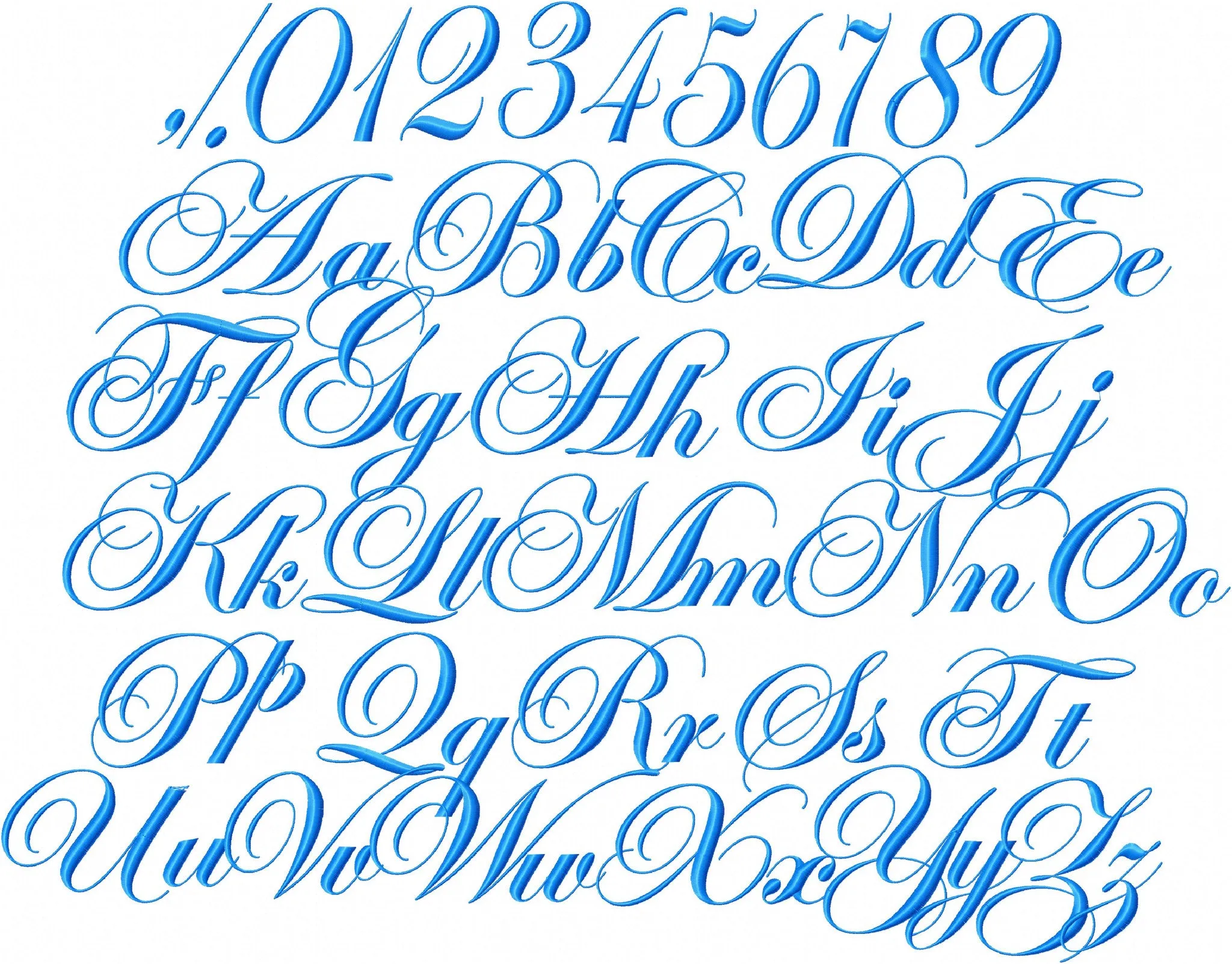 Wedding Script Font - Machine Embroidery Font - 3.5 inch size