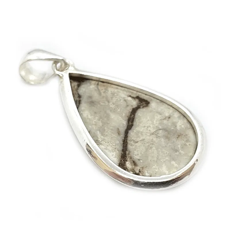 White Buffalo Turquoise Teardrop Pendant