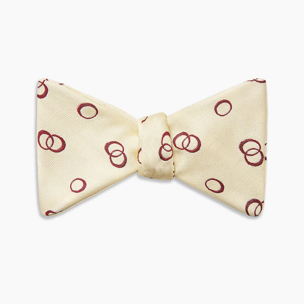 Yellow Geometric Rings Silk Bow Tie